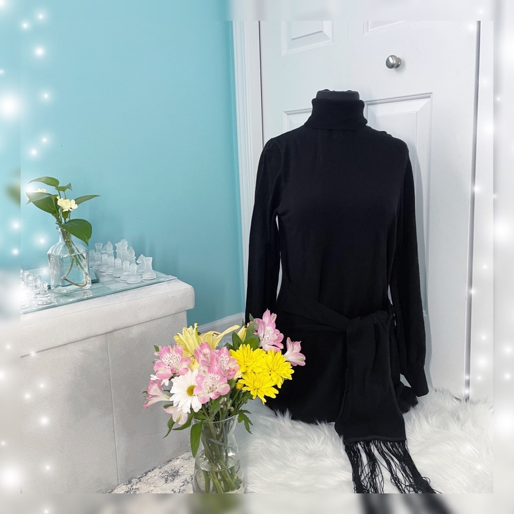 Black Mock Neck Dress